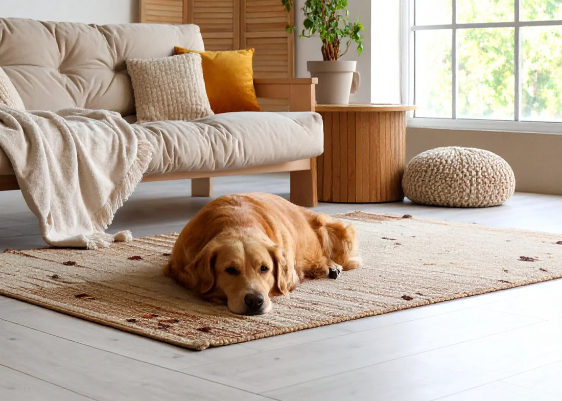 Hond ligt rustig te slapen op een zachte hondenmand van Hondenhoek in een stille kamer