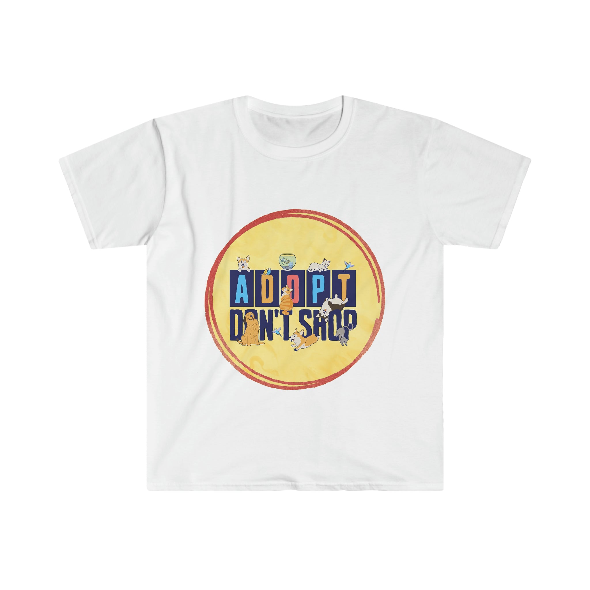 Don't Shop, Adopt Unisex T-Shirt - Unieke kleding voor baasje - WOEF - Hondenhoek.com dé online winkel voor hond en baasje!