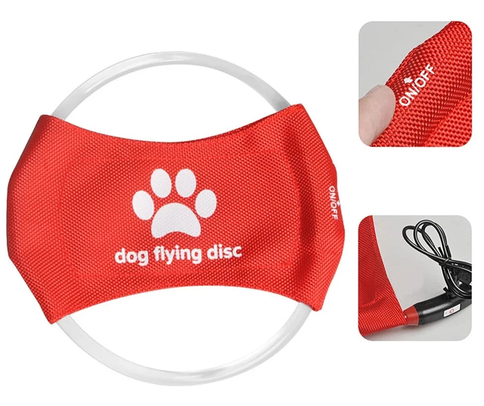 Nachtelijk Plezier: LumiPaws Lichtgevende Frisbee - USB-Oplaadbaar