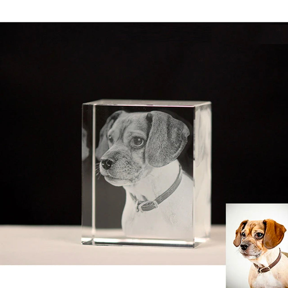 Gepersonaliseerde Kristallen Laserprint - 3D Print - Herinner uw Hond