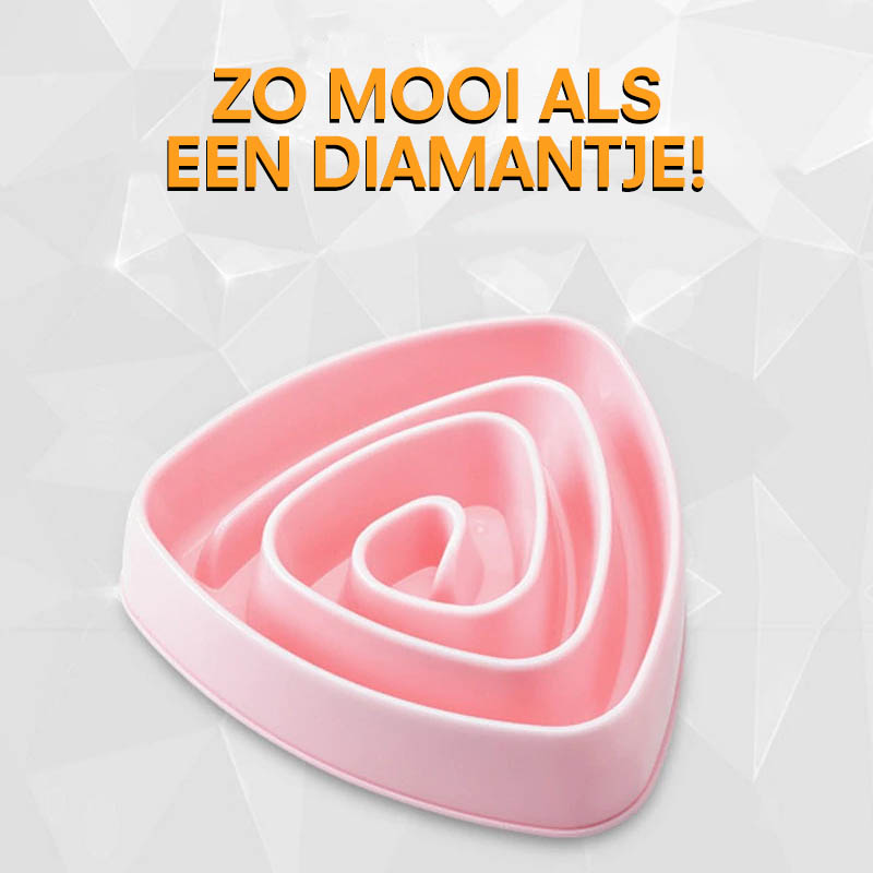 PETZZ Diamant Anti-Schrok Voederbak - Heerlijk Eten - Hondenhoek