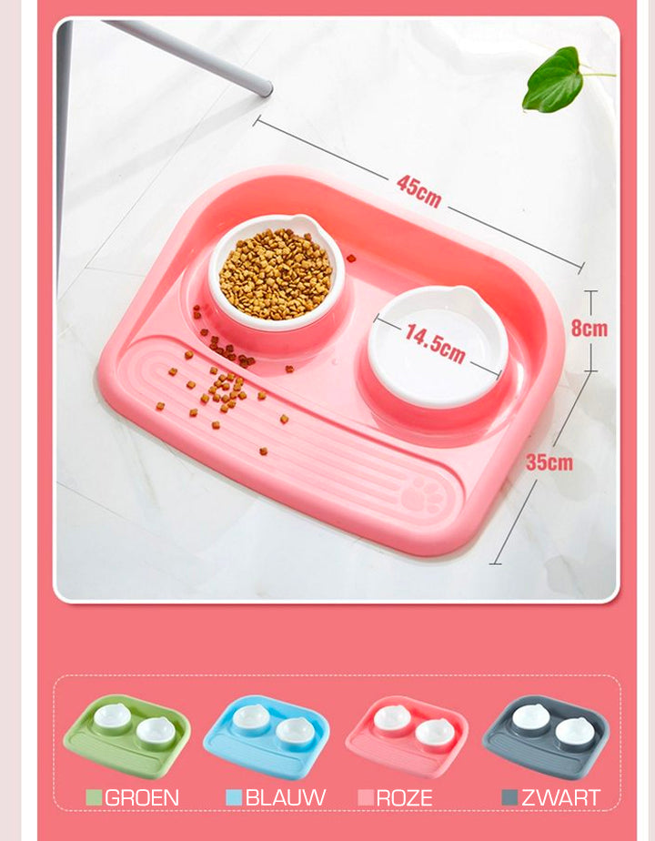 Innovatieve anti-lek honden voederbak eten drinken