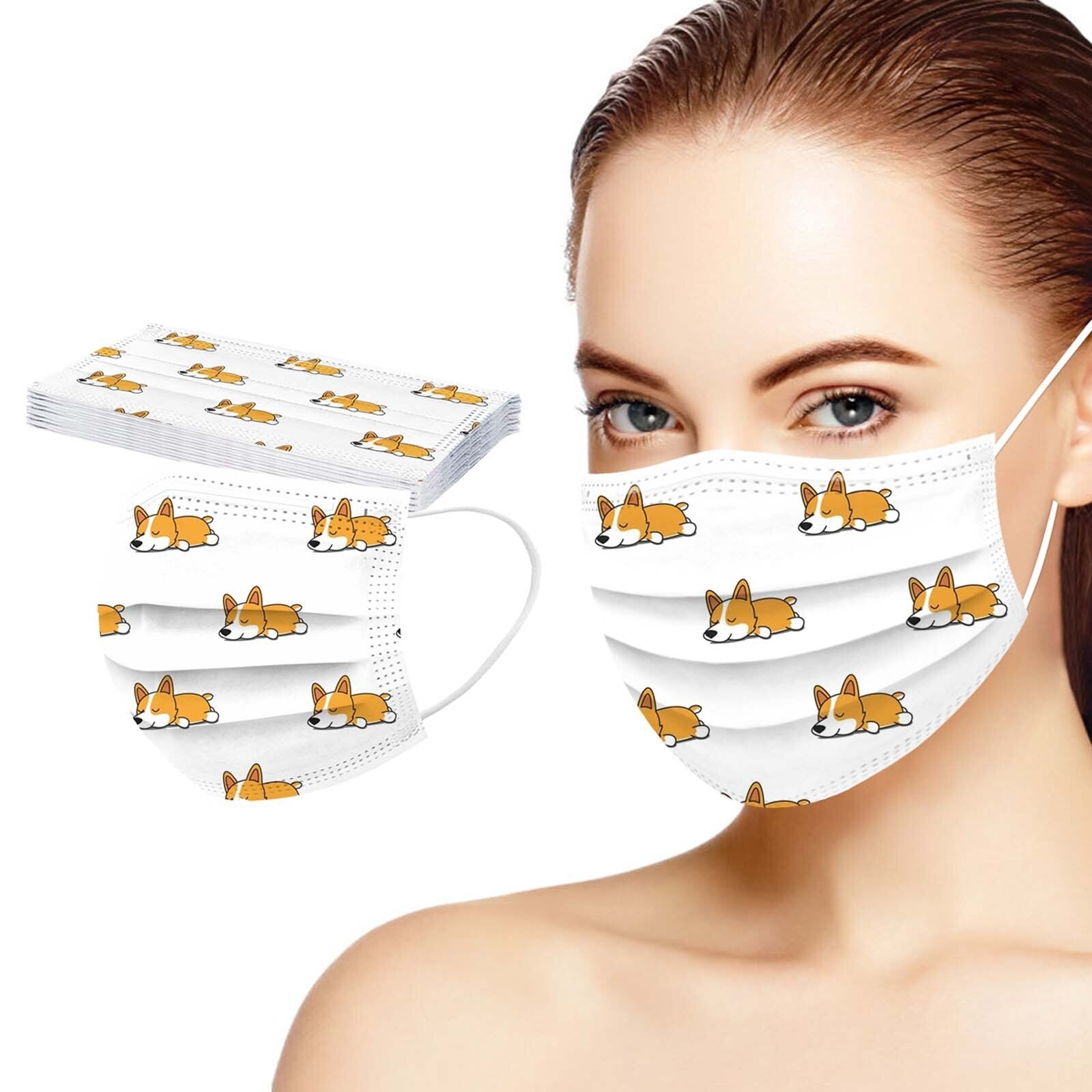 PETZZ Wegwerp Mondmasker met Hondenprint - Mondkapje kopen - WOEF